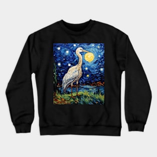 Stork Starry Night Crewneck Sweatshirt